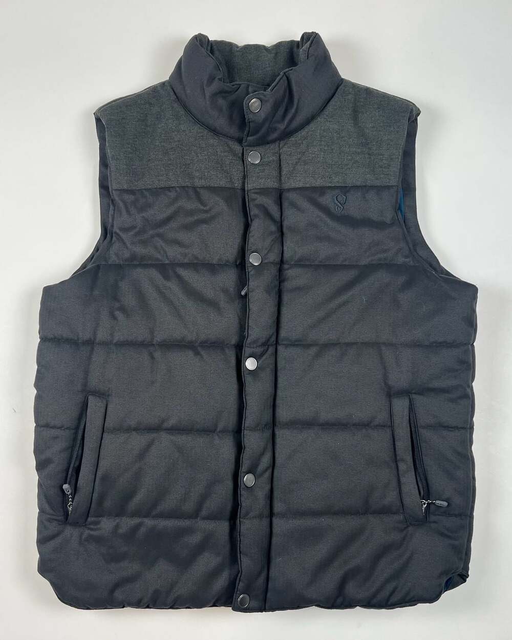 Stoic Mens Black Puffer Vest Jacket Snap Button Size Large